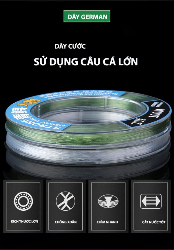 DÂY CÂU GERMAN CÂU CÁ LỚN CUỘN 100M - Hình ảnh 13