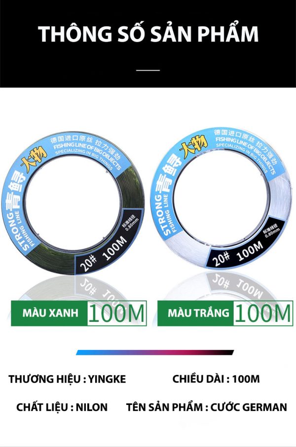 DÂY CÂU GERMAN CÂU CÁ LỚN CUỘN 100M - Hình ảnh 12