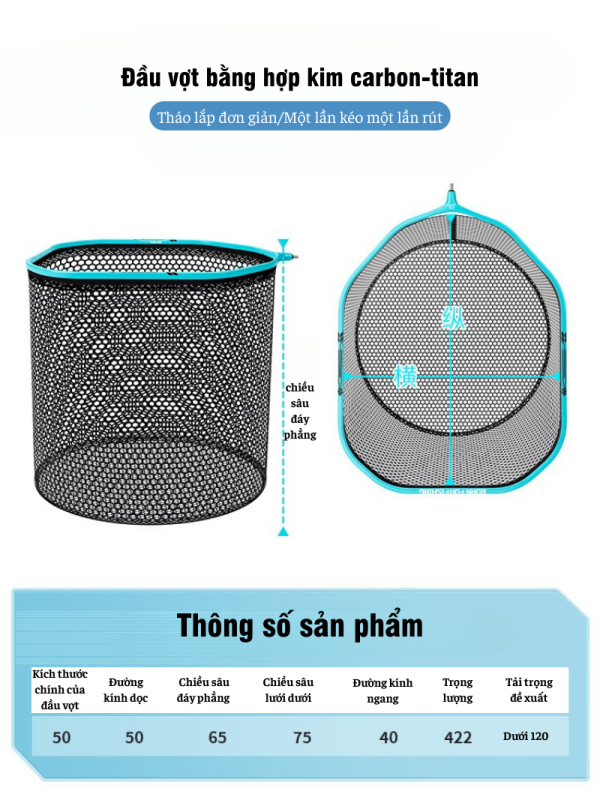Mặt vợt khối liền Carbon – Titan siêu bền - Ảnh 4